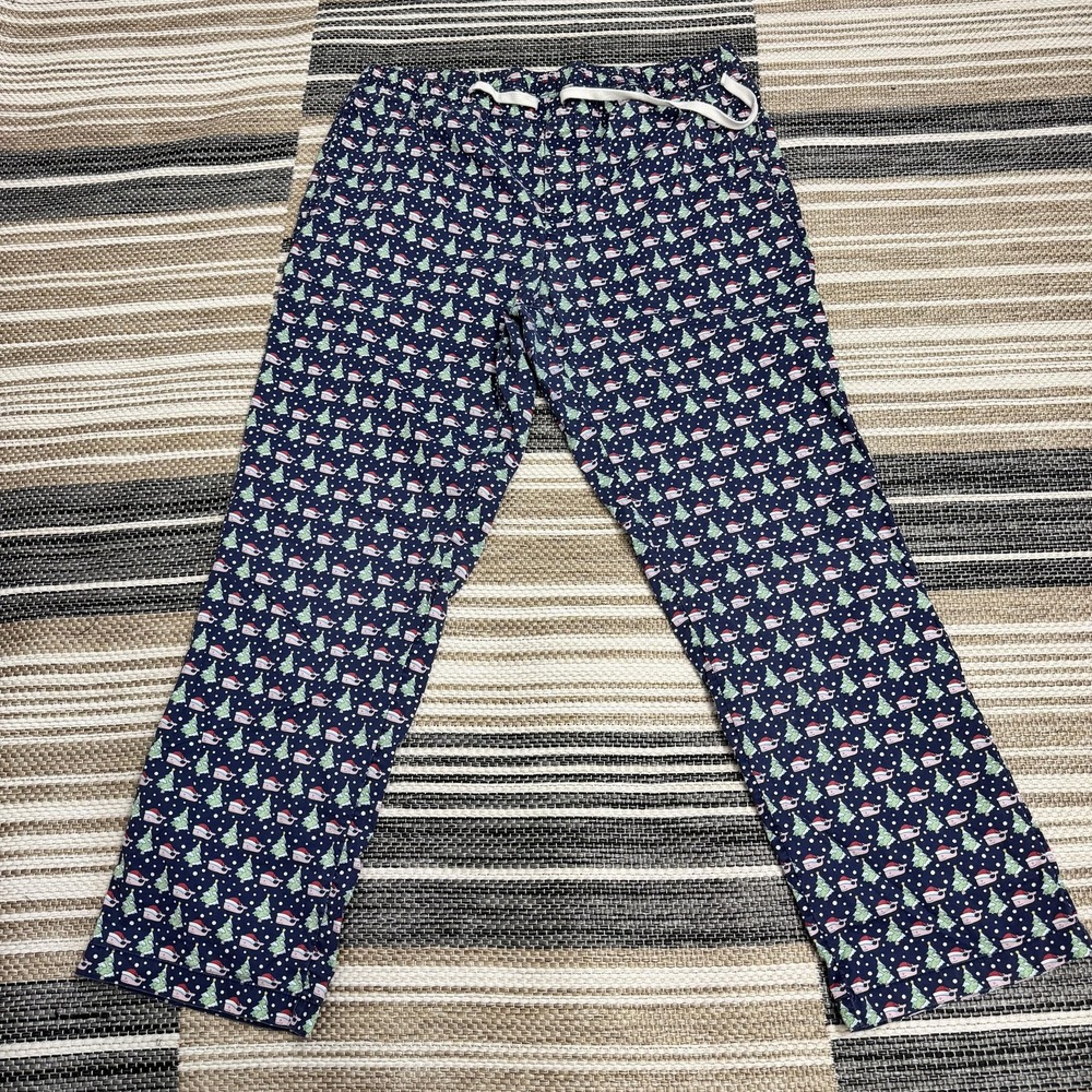 Vineyard Vines Pants Mens Large Blue Christmas Whale Tree‎ Pajama Lounge Sleep